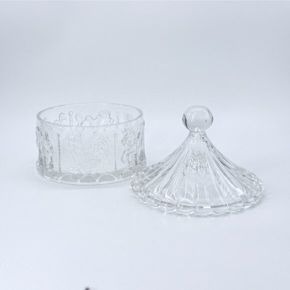 Vintage Goebel Circus Tent Box w/lid Leaded Frosted Crystal Horses MINT, Germany - Picture 3 of 3